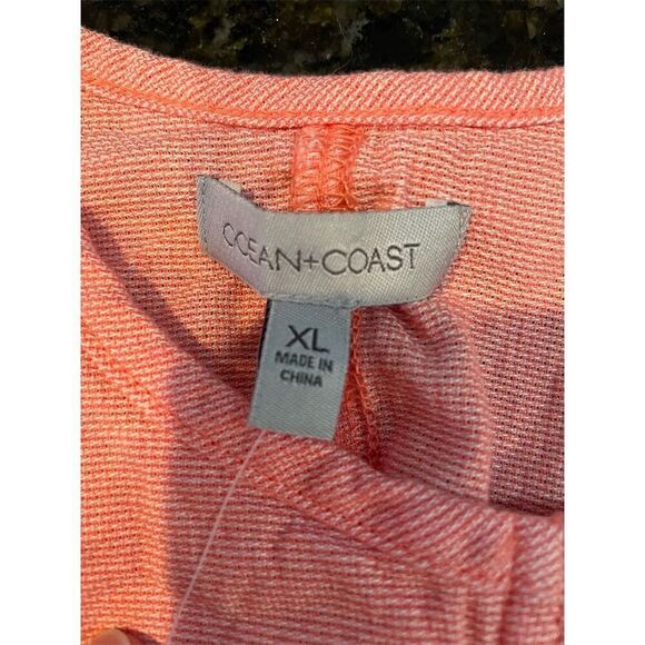 Ocean + Coast Women's XL Pink Henley Sleeveless Tank Top - Picture 6 of 9